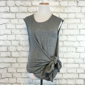 Vanessa Virginia Anthropologie Gray Tie Front Tee